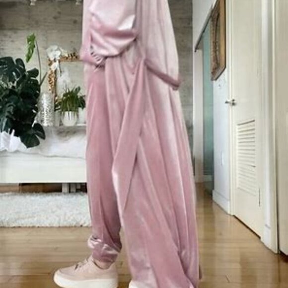 Laina Rauma Velour Leisure Lounge Jogger Sweatpants Cotton Candy Clouds | Size M - Picture 2 of 15